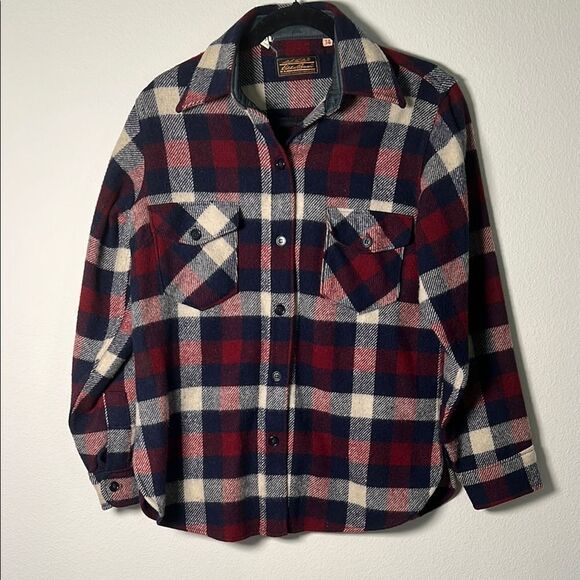 Vintage Eddie Bauer Wool Flannel Button Down Shirt - Picture 1 of 6